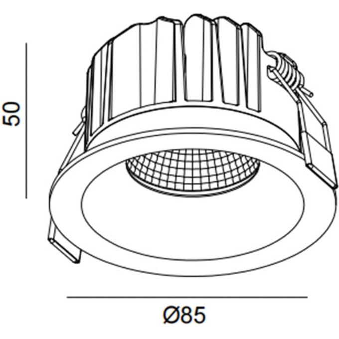 The Light Group SLC LED downlight OnePro Soft, wit, 3.000 K, aluminium