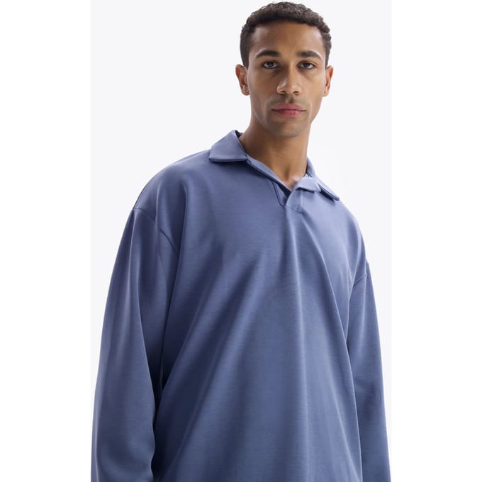Oversized Polo T-shirt met Lange Mouwen