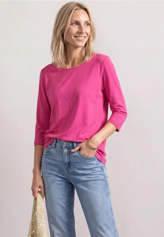 Shirt met 3/4-mouwen en een boothals