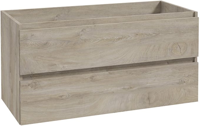 Alvara onderkast 100 cm grijs eiken – badkamermeubel met soft-close lades