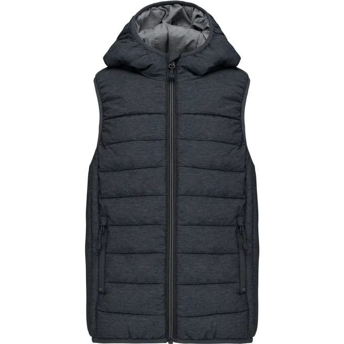 PROACT® Bodywarmer met capuchon kids PA238 - Marl Dark Grey - 10/12 years (10/12 ans)