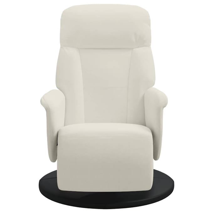 vidaXL - Fauteuil - met - voetensteun - verstelbaar - fluweel - crèmekleurig