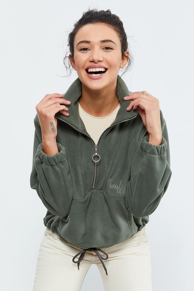 Oversized Half-zip Pluche Sweater