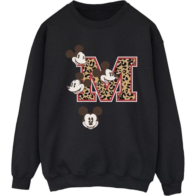 Disney Dames/Dames Mickey Mouse M Faces Sweatshirt (Zwart)