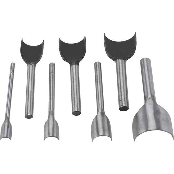 7pcs  set DIY Leather Carft Half  Round Punch Belt End Cutter For Home Leather Sewing(10 40mm) zwart