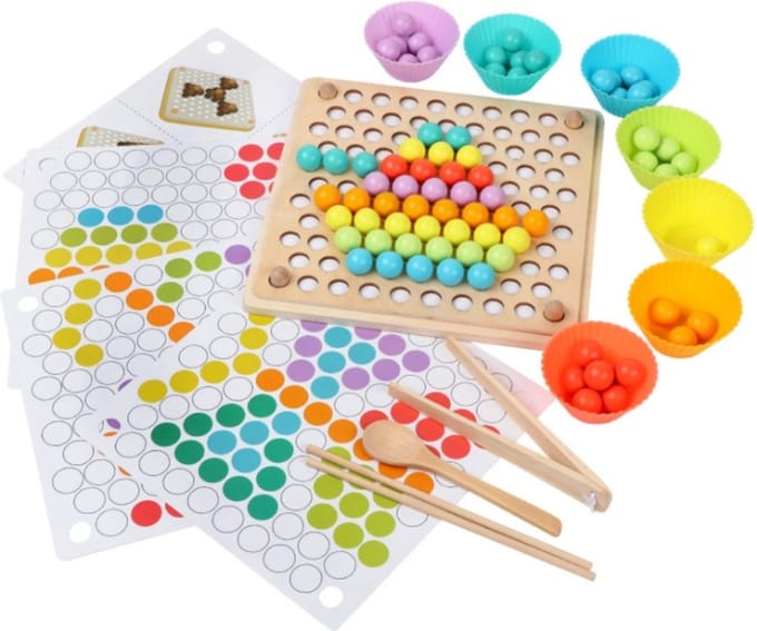 Educatieve Montessori Bead Ball Mozaïekpuzzel 77el. - UNI