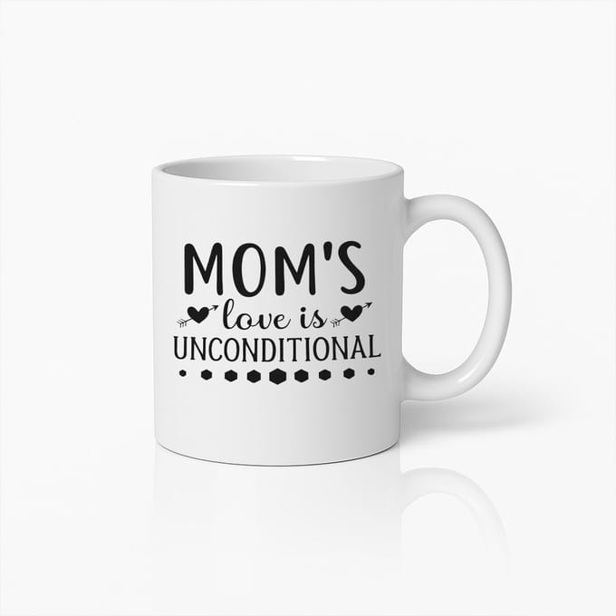 Mom's Love is Unconditional Keramische Mok - Emotioneel Moederdag Cadeau - Wit