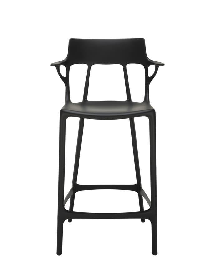 Kartell A.I. Barstoel - zwart - Zithoogte 65 cm