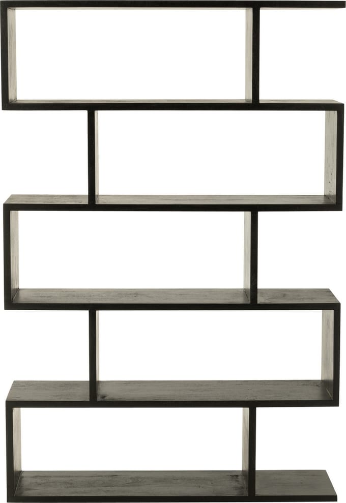 J-Line boekenkast Verticaal Latten - hout - zwart