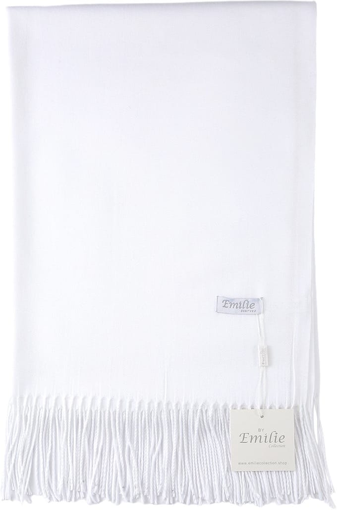 Emilie Collection - sjaal - wit - omslagdoek - pashmina - 200X70CM - 100% Gerecycled polyester