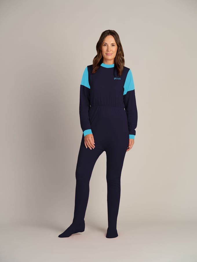 Jersey hansop met voet | Rugritssluiting | Plukpak  | Donkerblauw | S