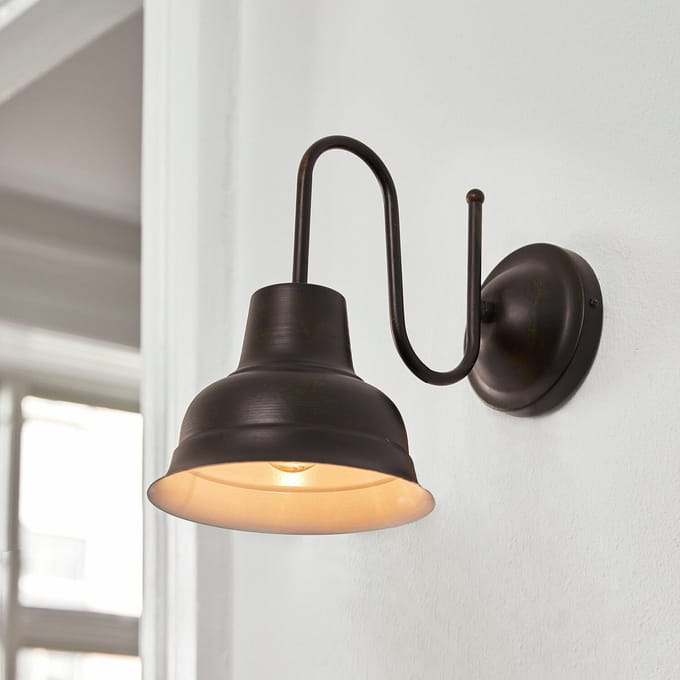 LOBERON Wandlamp Sidney antiekbruin