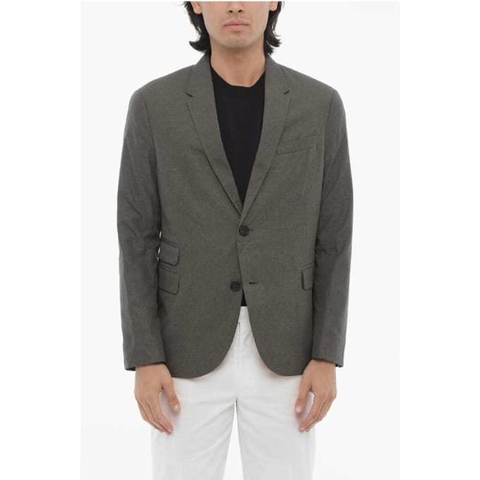 Zijsplitten, reverskraag, slim fit, 2-knoops blazer in blauw