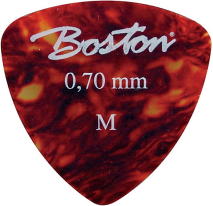 Boston PK-40-M Plectrums 0.70 mm Medium Dikte Tortoise Celluloid Driehoekig Standaard 24 Stuks