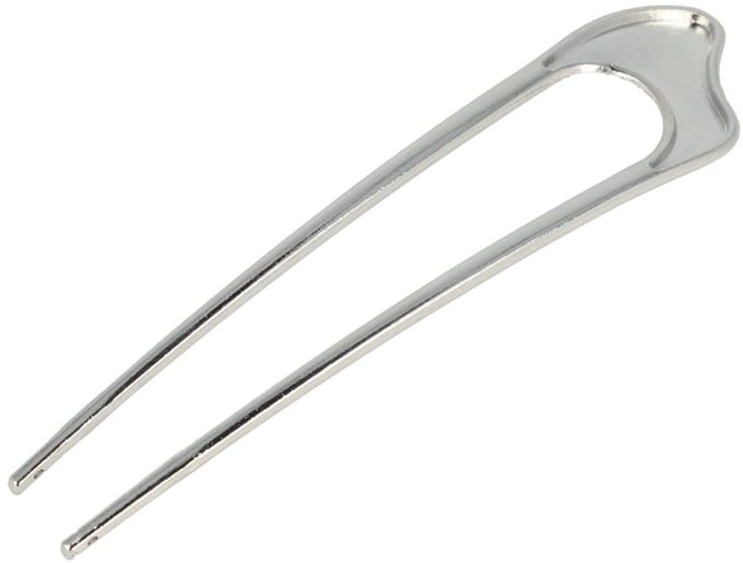Haarsoires Haarvork 11cm - Golfvorm – Haarpin voor Knot – Metaal – Zilver
