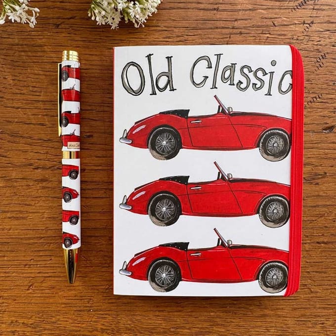 Alex Clark Small Chunky Notebook Classic Car~ Softcover Notitieboekje Oltimer