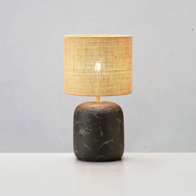 Markslöjd Tafellamp Montagna, beton, jute, hoogte 32 cm