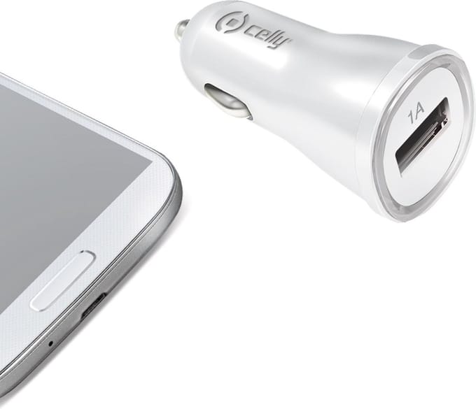 Autolader met 1 USB poort, Wit - Celly