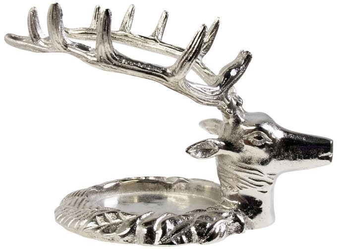 Kaarsen Standaard hert zilver 17x20x15cm
