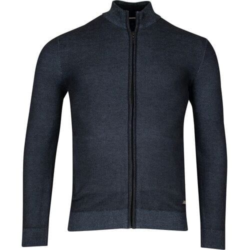 Baileys Vest Cardigan Zip Allover Plated Two-Tone Jacquard Navy / male