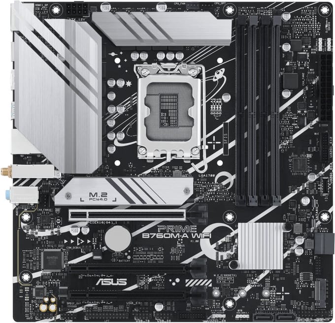 ASUS PRIME B760M-A WIFI (V2) Moederbord - Intel B760 - Intel LGA1700 - DDR5 RAM - Micro-ATX