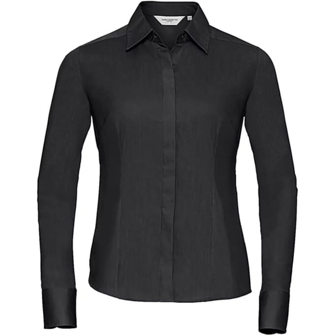 Dameshemd met lange mouwen Russell Athletic Fitted Poplin