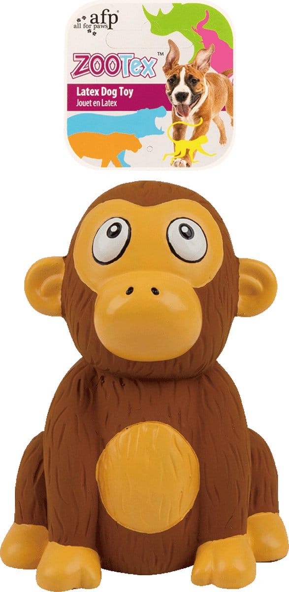 AFP Christopher Chimp - Hondenspeelgoed - ZooTex - Latex hondenspeeltje - Met Pieper - S - Aap