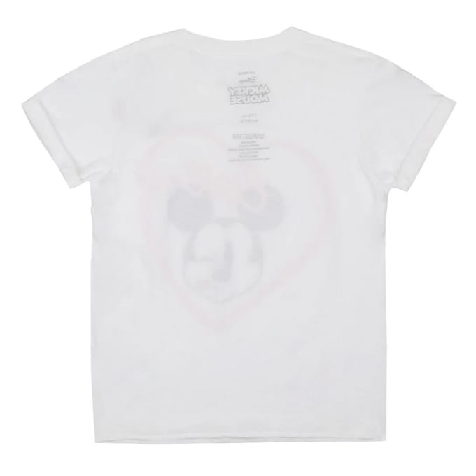 Disney Meisjes Mickey Mouse Kus T-shirt (Wit)
