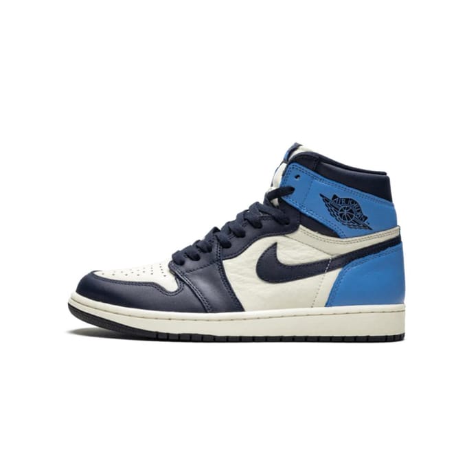 Air Jordan 1 Retro High Obsidian Sail UNC EU 40 bleu