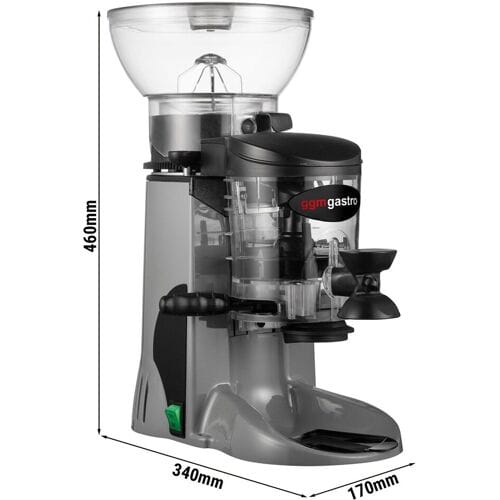 GGM Gastro Kaffeemühle - 1kg - 77dB - Mit Dosierer - Grau Grijs / Zwart