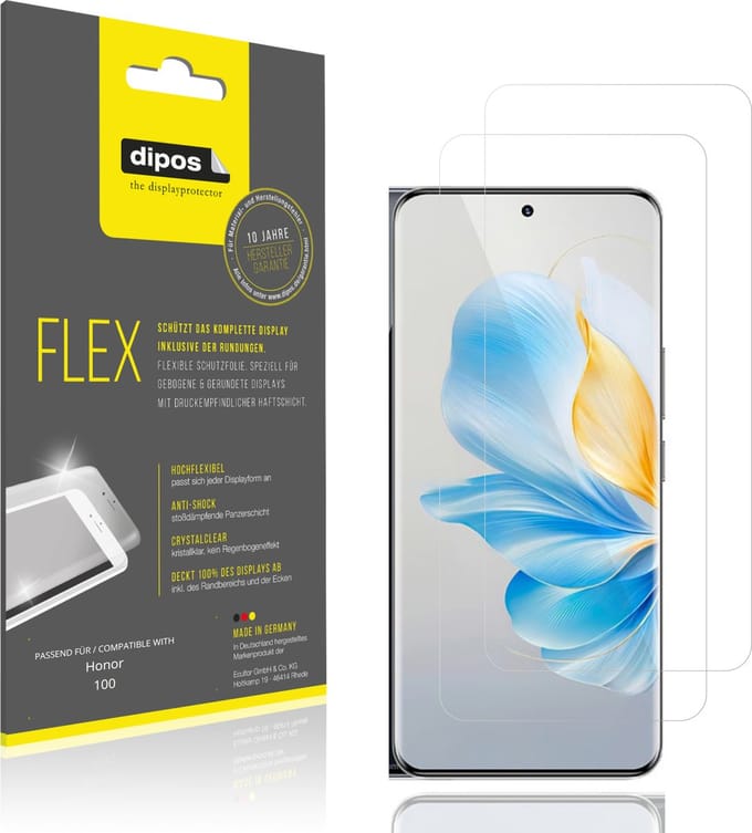 dipos – 2x Beschermfolie geschikt voor Honor 100 | 3D Full Cover Screenprotector | 100% Passend