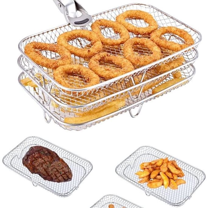Allecto - Airfryer rek - Stapelbare dehydrator - Roestvrijstaal - 3