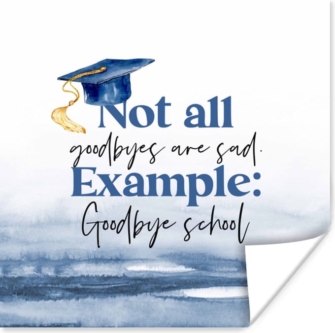 Poster Afstuderen - Diploma - Studenten - Quotes - 75x75 cm