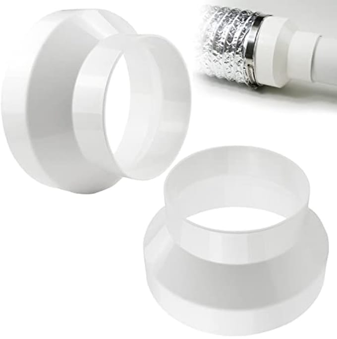 Verloopconnector voor ventilatiebuis - ABS reductie van 150 mm naar 100 mm