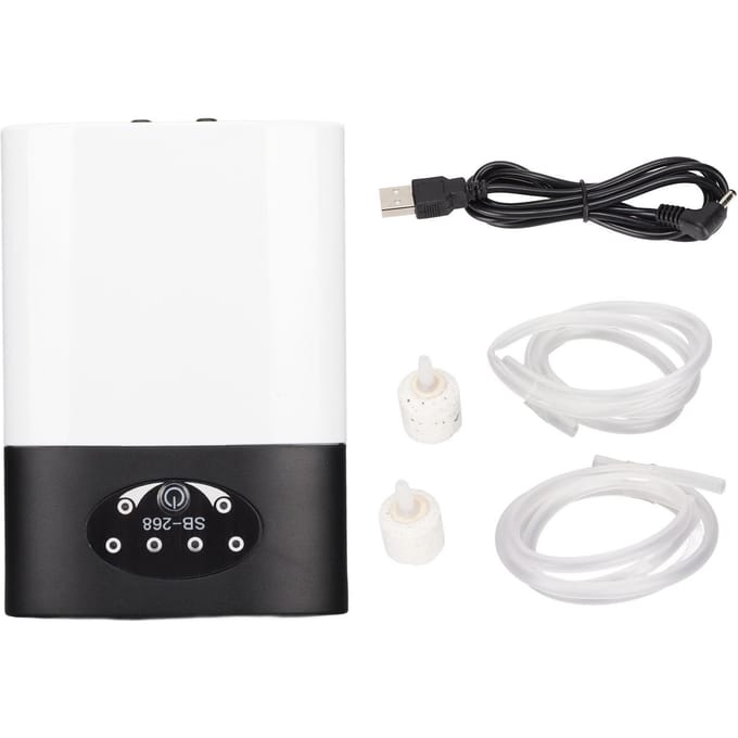 Aquarium Zuurstofpomp Stil AC DC Dubbele Lading Laag Verbruik Stabiel Mini Visbak Beluchter Zuurstof white