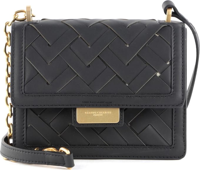 GIANNI CHIARINI Leren Schoudertas Teresa Crossbody Bag Nero Zwart
