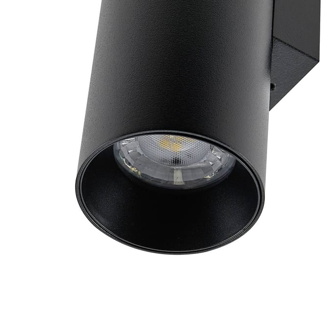 Deko Light Can IP20 up & down, 2x 7,5 W GU10, Schwarz 341344 Wandopbouwarmatuur GU10 7.5 W Zwart