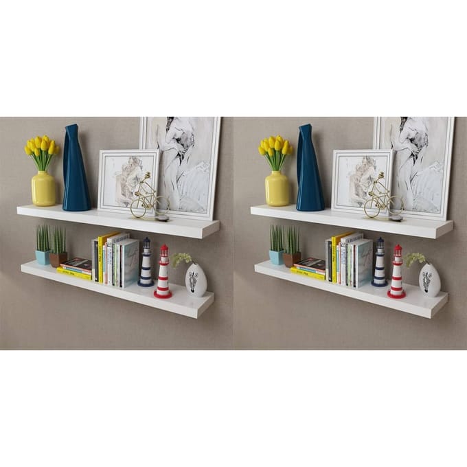 vidaXL - Wandplanken - 4 - st - 100 - cm - wit