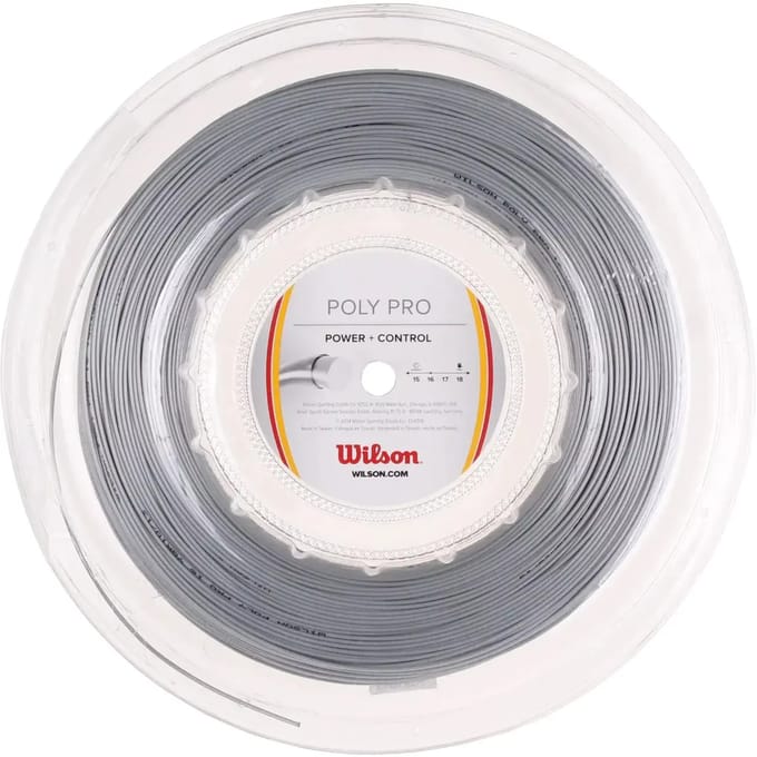 Wilson Poly Pro Rol Snaren 200m-Zilver