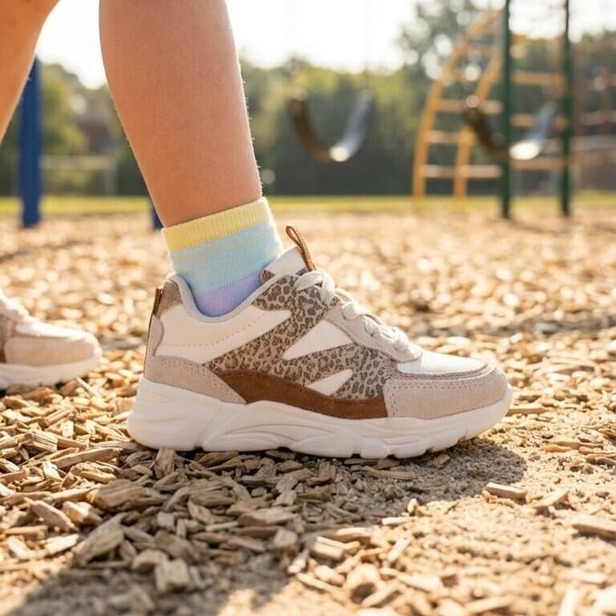 Muyters Sneakers Leopard beige Leer - Maat 30 - Kinderschoenen