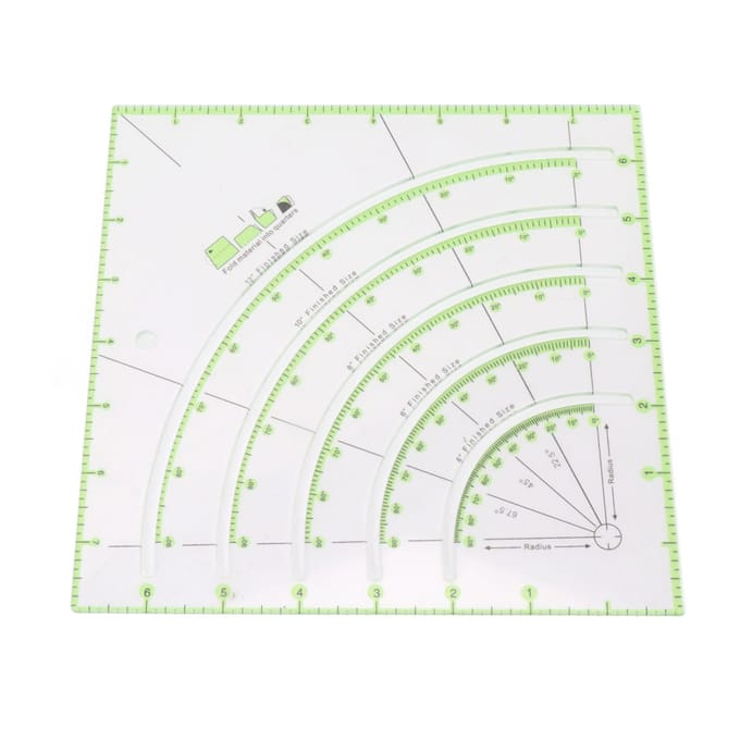 8 Inch Acryl Quiltliniaal Multifunctionele Duidelijke Bogen Waaiers Quilt Cirkelsnijder Liniaal voor beige