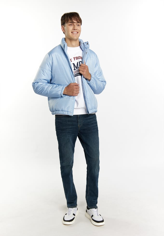 Mo licht gewatteerd jack Heren ijsblauw