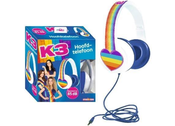 K3 - Koptelefoon - Hoofdtelefoon - Begrensd op 85 dB - Met iconische K3 regenboog