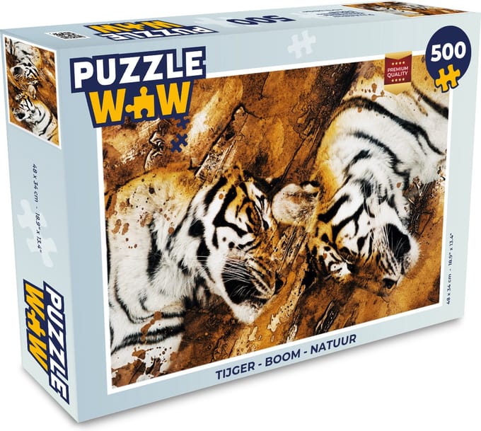 Puzzel Tijger - Boom - Natuur - Legpuzzel - Puzzel 500 stukjes