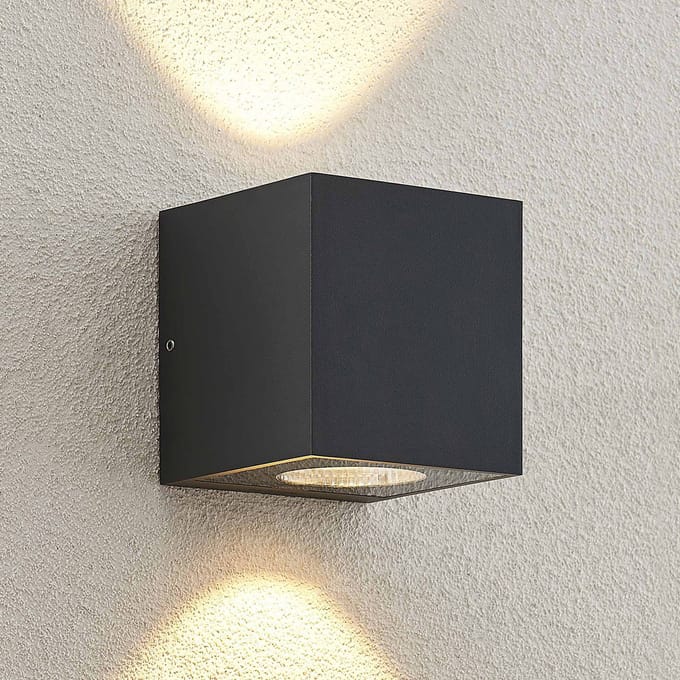 Arcchio LED buiten wandlamp Tassnim, 2-lamps, antraciet, IP65
