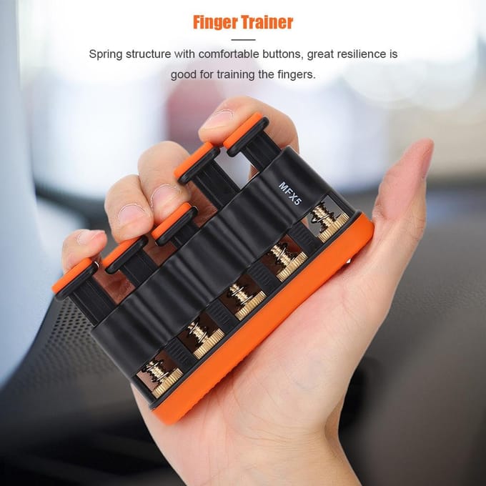 Variabele Handvingerkracht Spanningsoefenaar Griptrainer voor Piano Gitaar (Grijs)