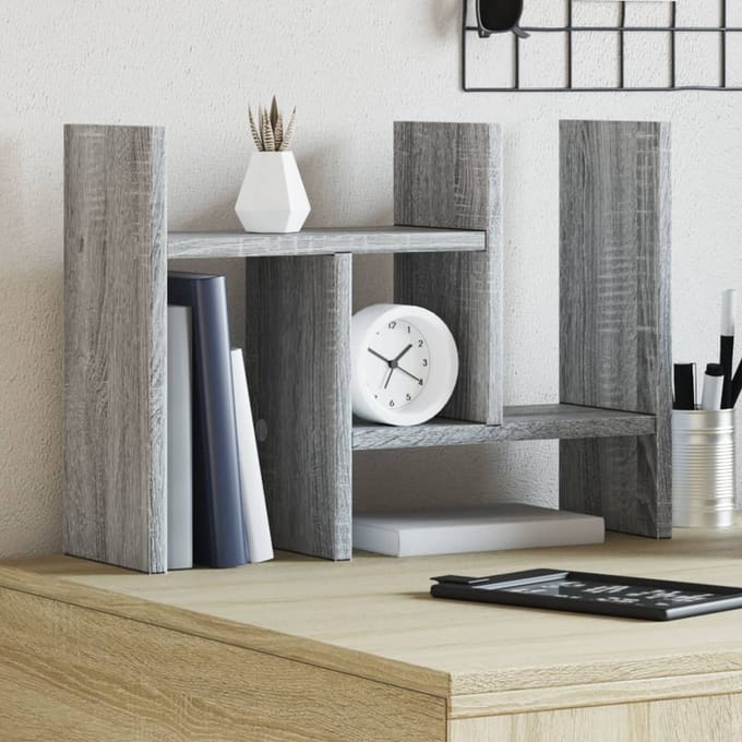 vidaXL - Bureau - organiser - 34,5x15,5x35,5 - cm - bewerkt - hout - grijs - sonoma