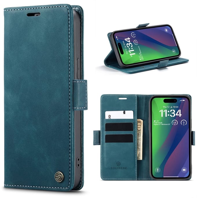 Solidenz Hoesje - Geschikt voor iPhone 17e / 16e - Urban Book - Blauw