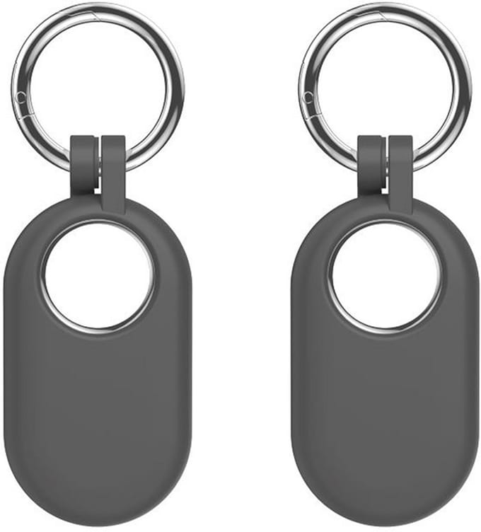 Sleutelhanger geschikt voor Samsung SmartTag 2 - Siliconen - 2 stuks - Grijs - CHPN