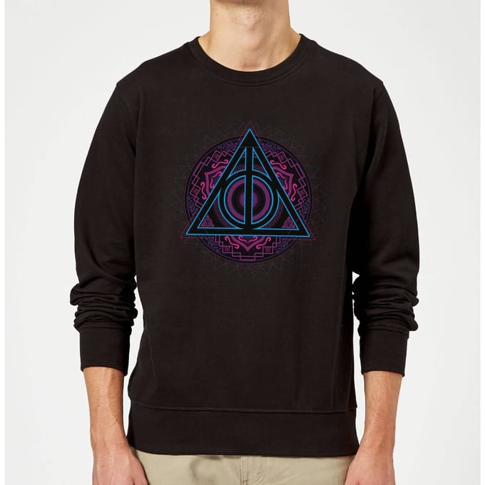 Harry Potter Deathly Hallows Neon trui - Zwart - L